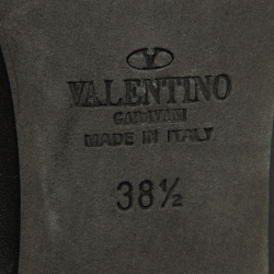 Pre Owned Valentino Black Leather Rockstud Strappy Pointed Toe Pumps Size Size 38.5