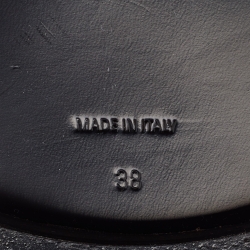 Pre Owned Valentino Black Leather Escape V logo Loafers Size 38