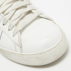 Pre Owned Valentino White Leather VLTN Open Sneakers Size 37