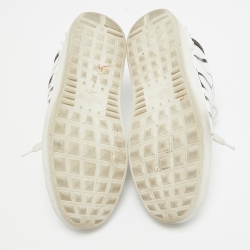 Pre Owned Valentino White Leather VLTN Open Sneakers Size 37