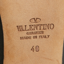 Valentino Black/White Leather Rockstud Ankle Strap Pumps Size 40