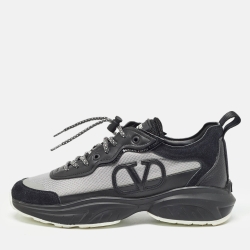 Black/grey Nylon And Suede Escape V Logo Sneakers