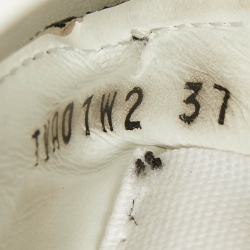 Pre Owned Valentino White/Black Leather Rockstud Untitled Sneakers Size 37