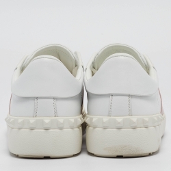 مملوكة مسبقًا Valentino White/Pink Leather Open Sneakers Size 40