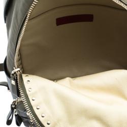Valentino Olive Green Leather Medium Rockstud Backpack