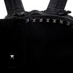 Pre Owned Valentino Black Leather Rockstud Backpack