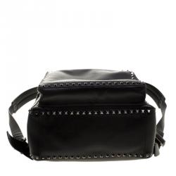 Pre Owned Valentino Black Leather Rockstud Backpack