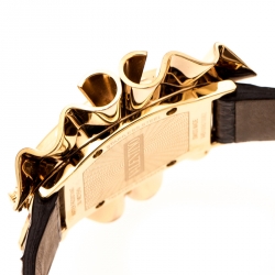 Pre Owned Valentino Yellow Mother of Pearl Rose Gold Plated Stainless Steel Princesse V45 Women's Wristwatch 41 mm