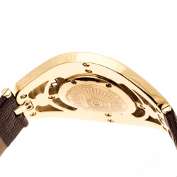 Pre Owned Valentino White Yellow Gold Plated Stainless Steel Classic V58 Women's Wristwatch 42 mm