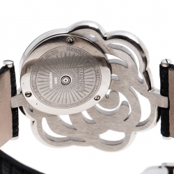 Pre Owned Valentino Black Stainless Steel Rosier Baselworld V55 Women's Wristwatch 40 mm