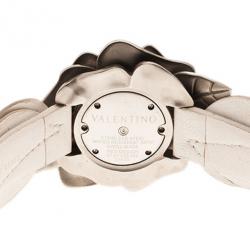 Pre Owned Valentino Silver Stainless Steel Flower Women's Wristwatch 46MM