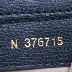 Valextra Navy Blue Leather B Cube Crossbody Bag