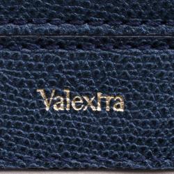 Valextra Navy Blue Leather B Cube Crossbody Bag
