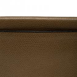 Valextra Brown Textured Leather Vertical Wallet