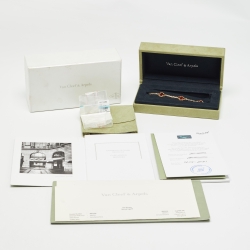 Pre Owned Van Cleef & Arpels Vintage Alhambra Carnelian 18k Yellow Gold 5 Motif Station Bracelet