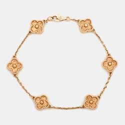 Pre Owned Van Cleef & Arpels Sweet Alhambra 18k Rose Gold Bracelet