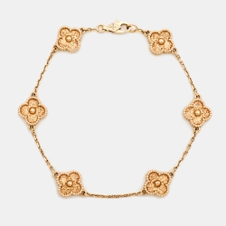 Pre Owned Van Cleef & Arpels Sweet Alhambra 18k Rose Gold Bracelet
