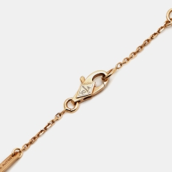 Pre Owned Van Cleef & Arpels Sweet Alhambra Carnelian 18k Rose Gold Pendant Necklace