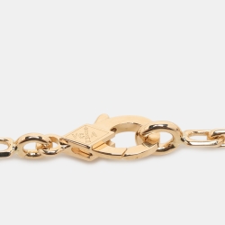 Pre Owned Van Cleef & Arpels Vintage Alhambra Onyx 18k Yellow Gold 5 Motif Station Bracelet