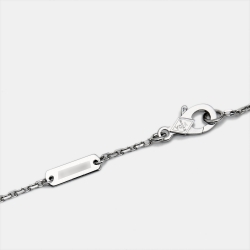 Pre Owned Van Cleef & Arpels Perlée Clovers Diamonds 18k White Gold Pendant Necklace
