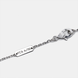 Pre Owned Van Cleef & Arpels Perlée Clovers Diamonds 18k White Gold Pendant Necklace