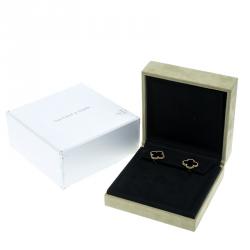 مملوكة مسبقًا Van Cleef & Arpels Magic Alhambra Onyx & 18k Yellow Gold Stud Earrings
