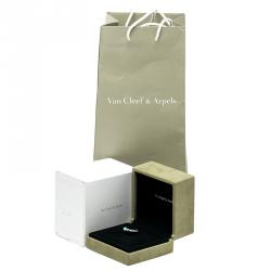 Pre Owned Van Cleef & Arpels Perlee Couleurs Variation Turquoise & 18k White Gold Ring Size 51