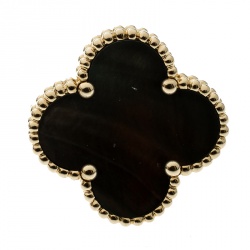 Pre Owned خاتم فان كليف آند اربلز ماجيك ألهامبرا ذهب أصفر عيار 18 وصدف رصاصي مقاس 51