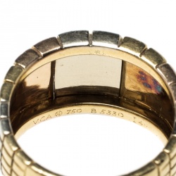 Pre Owned Van Cleef & Arpels Vintage Textured 18k Three Tone Gold Ring Size 54