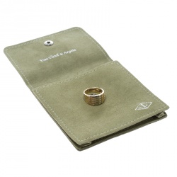 Pre Owned Van Cleef & Arpels Vintage Textured 18k Three Tone Gold Ring Size 54