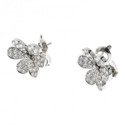 مملوكة مسبقًا Van Cleef & Arpels Frivole Diamond Paved 18K White Gold Earrings