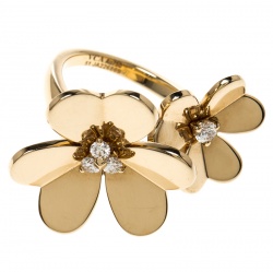 Pre Owned Van Cleef & Arpels Frivole Between the Fingers Diamond Yellow Gold Ring