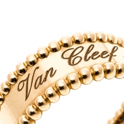 Pre Owned Van Cleef & Arpels Perlee Signature Rose Gold Ring Size 53