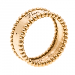 Van Cleef And Arpels Fine Jewelry Watches Lc Van Cleef Arpels Perlee Signature Rose Gold Ring Size 53