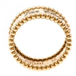 Pre Owned Van Cleef & Arpels Perlee Signature Rose Gold Ring Size 53