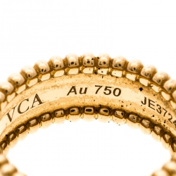 Pre Owned Van Cleef & Arpels Perlee Signature Rose Gold Ring Size 53