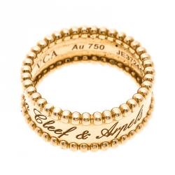 Pre Owned Van Cleef & Arpels Perlee Signature Rose Gold Ring Size 53