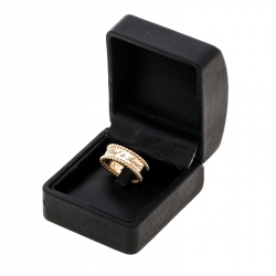 Pre Owned Van Cleef & Arpels Perlee Signature Rose Gold Ring Size 53