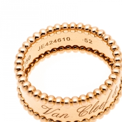 Pre Owned خاتم فان كليف آند اربلز بيرلي بالشعار ذهب وردي مقاس 52