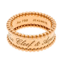 Pre Owned خاتم فان كليف آند اربلز بيرلي بالشعار ذهب وردي مقاس 52