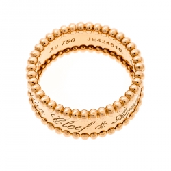 Pre Owned خاتم فان كليف آند اربلز بيرلي بالشعار ذهب وردي مقاس 52