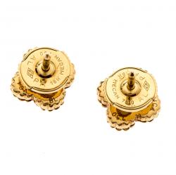 Van Cleef & Arpels Sweet Alhambra Mother of Pearl 18k Yellow Gold Stud Earrings