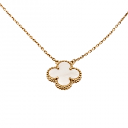 مملوكة مسبقًا قلادة فان كليف & آربلز فينتدج ألهامبرا صدف ذهب أصفر عيار 18