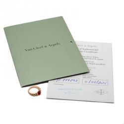 مملوكة مسبقًا Van Cleef & Arpels Rose Gold Perlee Variation Couleurs Cornelian Ring Size 51