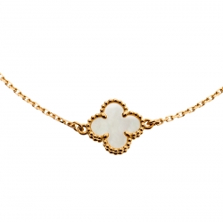 Pre Owned Van Cleef & Arpels Sweet Alhambra Mother of Pearl 18k Yellow Gold Bracelet