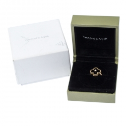 Pre Owned خاتم فان كليف آند أربلز فينتدج ألهابرا ألماس عقيق ذهب أصفر عيار 18 مقاس 49