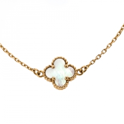 مملوكة مسبقًا Van Cleef and Arpels Sweet Alhambra White Mother of Pearl 18K Yellow Gold Bracelet