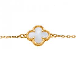 Pre Owned سوار فان كليف آند أربلز سويت ألهامبرا فراشة صدف ذهب أصفر