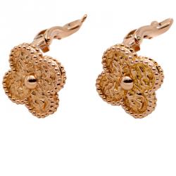 Van Cleef & Arpels Rose Gold Vintage Alhambra Earrings