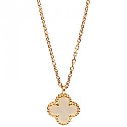 VAN CLEEF & ARPELS Vintage Alhambra Pendant/ Necklace White MOP 18K YG -  Timeless Luxuries